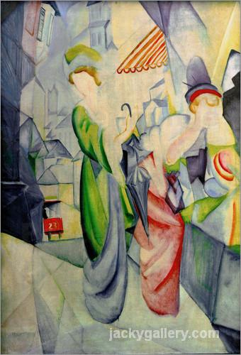 Women in front of hat shop, August Macke painting